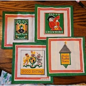 Lot of 4 Vintage LINEN NAPKINS / Irish